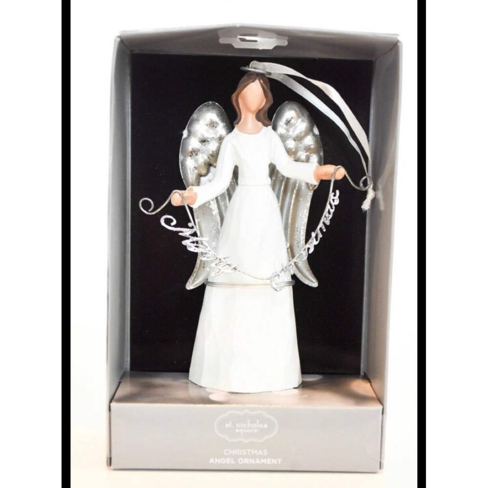 St Nicholas Square  Merry Christmas Angel   Christmas Figure Ornament
